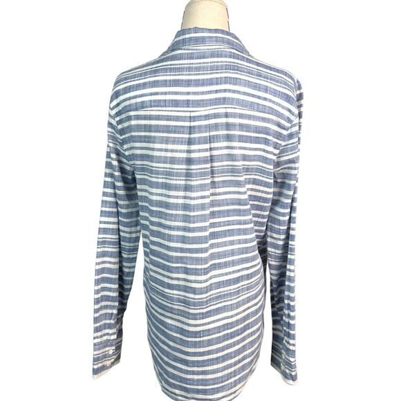 J.Crew Boy Button-Up Top Womens M Cotton Striped Long Sleeves‎ Collared - Picture 3 of 9